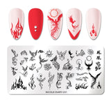 French Line Flower Nail Stamping Plates