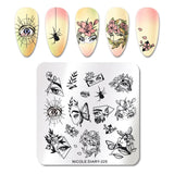 French Line Flower Nail Stamping Plates