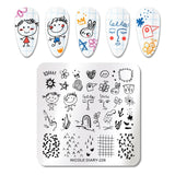 French Line Flower Nail Stamping Plates