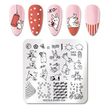 French Line Flower Nail Stamping Plates