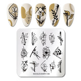 French Line Flower Nail Stamping Plates