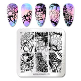 French Line Flower Nail Stamping Plates