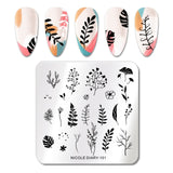 French Line Flower Nail Stamping Plates