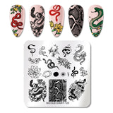 French Line Flower Nail Stamping Plates