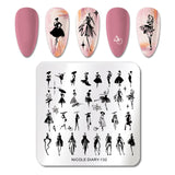 French Line Flower Nail Stamping Plates