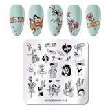 French Line Flower Nail Stamping Plates