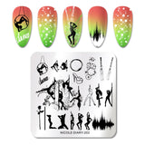 French Line Flower Nail Stamping Plates