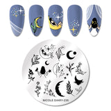 French Line Flower Nail Stamping Plates