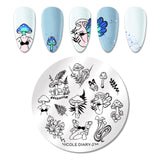 French Line Flower Nail Stamping Plates