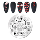 French Line Flower Nail Stamping Plates