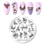 French Line Flower Nail Stamping Plates