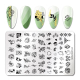 French Line Flower Nail Stamping Plates