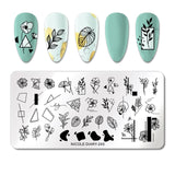 French Line Flower Nail Stamping Plates