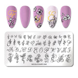 French Line Flower Nail Stamping Plates