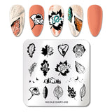 French Line Flower Nail Stamping Plates