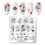 French Line Flower Nail Stamping Plates