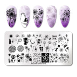 French Line Flower Nail Stamping Plates