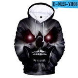 Skull Hoodie Men's Boy Hoody Ms. Girl Sweatshirt Full Print 3D Fire and Skull Hip Hop Street Wearing Pullover Hoodies Top