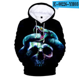 Skull Hoodie Men's Boy Hoody Ms. Girl Sweatshirt Full Print 3D Fire and Skull Hip Hop Street Wearing Pullover Hoodies Top