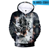 Skull Hoodie Men's Boy Hoody Ms. Girl Sweatshirt Full Print 3D Fire and Skull Hip Hop Street Wearing Pullover Hoodies Top