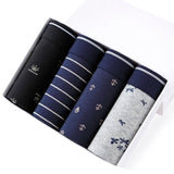 4Pcs/Lot Men's Panties Boxer Print Underwear Cotton Shorts For Male Couple Sexy Set Calecon Large Size Underpants L-5XL