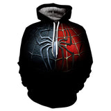 Men Hip Hop Sweatshirt 3D Printing Spider Web Hoodies Black Sweatshirt Street Wearing Gothic Pullover Men/Women The Same Style