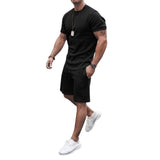 Men Tracksuits Short Sleeve T-shorts And Short Sport Suits Sweat suits Sportswear Male Summer 2 Piece Set Casual Clothes