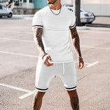 Men Tracksuits Short Sleeve T-shorts And Short Sport Suits Sweat suits Sportswear Male Summer 2 Piece Set Casual Clothes