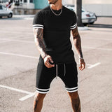 Men Tracksuits Short Sleeve T-shorts And Short Sport Suits Sweat suits Sportswear Male Summer 2 Piece Set Casual Clothes