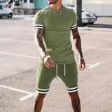 Men Tracksuits Short Sleeve T-shorts And Short Sport Suits Sweat suits Sportswear Male Summer 2 Piece Set Casual Clothes