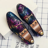 Spring Business Men Shoes Gold Blue Adult Dress Footwear Slip-on Man Party Formal Shoes Plus Size Casual Shoes For Mens