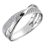 New  Classic Wedding Rings for Women Fashion Two Tone X Shape Cross Dazzling CZ Ring Female Engagement Jewelry