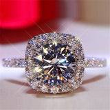 New  Classic Wedding Rings for Women Fashion Two Tone X Shape Cross Dazzling CZ Ring Female Engagement Jewelry