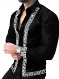 Autumn Men  Printed Hawaii Casual Shirts, Brand Streetwear Men Clothing Cardigan High-End Long Sleeve Dress Shirt