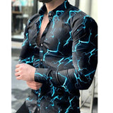 Autumn Men  Printed Hawaii Casual Shirts, Brand Streetwear Men Clothing Cardigan High-End Long Sleeve Dress Shirt