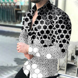 Autumn Men  Printed Hawaii Casual Shirts, Brand Streetwear Men Clothing Cardigan High-End Long Sleeve Dress Shirt