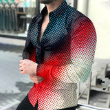 Autumn Men  Printed Hawaii Casual Shirts, Brand Streetwear Men Clothing Cardigan High-End Long Sleeve Dress Shirt