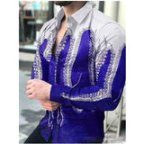 Autumn Men  Printed Hawaii Casual Shirts, Brand Streetwear Men Clothing Cardigan High-End Long Sleeve Dress Shirt