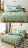 3/4 pcs duve SET Home bedding set soft yarn dyed duvet cover pillowcase sheet set queen king twin size comforter case set