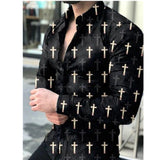 Autumn Men  Printed Hawaii Casual Shirts, Brand Streetwear Men Clothing Cardigan High-End Long Sleeve Dress Shirt