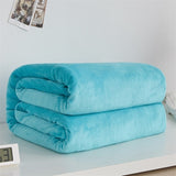 Super Soft Coral Fleece Blanket 220gsm Light Weight Solid Pink Blue Faux Fur Mink Throw Sofa Cover Bedspread Flannel Blankets