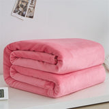 Super Soft Coral Fleece Blanket 220gsm Light Weight Solid Pink Blue Faux Fur Mink Throw Sofa Cover Bedspread Flannel Blankets