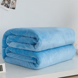 Super Soft Coral Fleece Blanket 220gsm Light Weight Solid Pink Blue Faux Fur Mink Throw Sofa Cover Bedspread Flannel Blankets